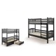 Children's bunk bed made of natural wood pine Bai-Bai without drawers MebiGrand 90x200 Wenge Children's bunk bed made of natural wood pine Bai-Bai without drawers MebiGrand 90x200 Wenge