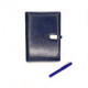 Notepad, business diary with 16 GB flash drive and wireless charging with Powerbank pen (Blue)