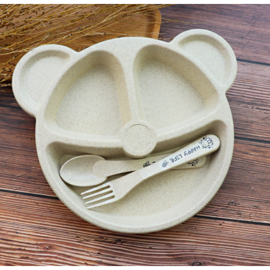 Набор детской посуды (вилка + ложка + мисочка) Beige Set , Belove Набор детской посуды (вилка + ложка + мисочка) Beige Set , Belove