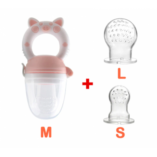 Silicone nibbler with three nozzles, Belove Horns Pink Silicone nibbler with three nozzles, Belove Horns Pink