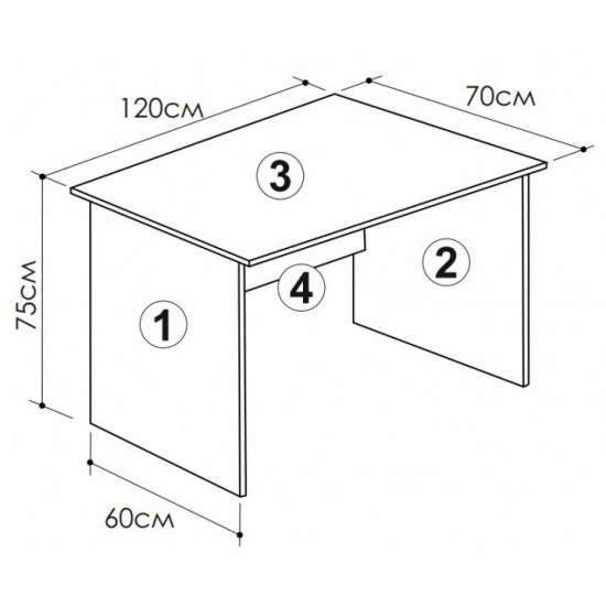 Стол Письменный Roko (Роко) БЮ102 Бук 120x70x75 см (126300) Стол Письменный Roko (Роко) БЮ102 Бук 120x70x75 см (126300)