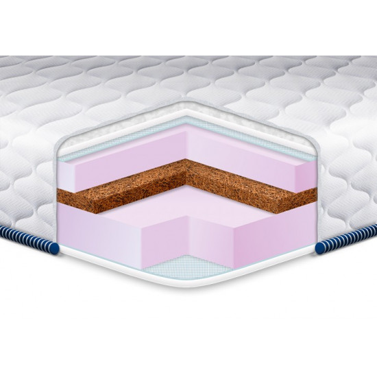 Тонкий матрац-топер Eurosleep Slim Cocos-Mix жаккард 90x200 Тонкий матрац-топер Eurosleep Slim Cocos-Mix жаккард 90x200