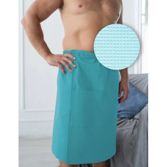 Waffle pareo (kilt) men's Luxyart 130x75 cm (fit0008007) Blue Waffle pareo (kilt) men's Luxyart 130x75 cm (fit0008007) Blue