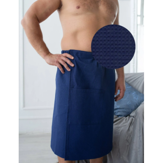 Waffle pareo (kilt) men's Luxyart 130x75 cm (fit0008005) Blue Waffle pareo (kilt) men's Luxyart 130x75 cm (fit0008005) Blue