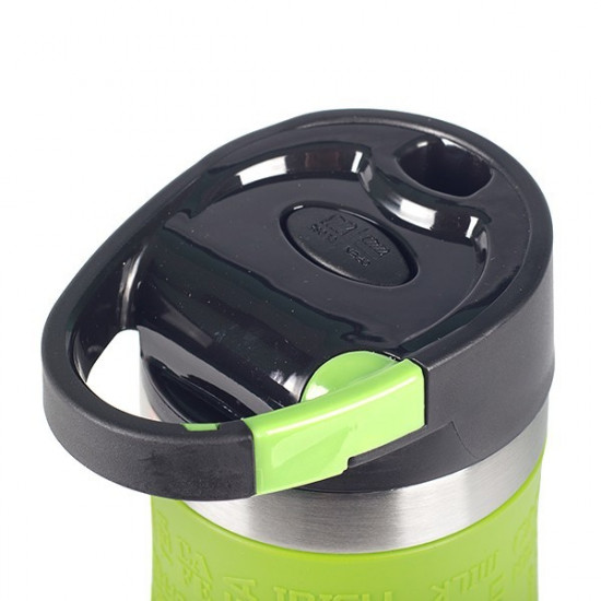 Thermal mug Edenberg EB-626 with silicone holder and carabiner handle 380 ml Green Thermal mug Edenberg EB-626 with silicone holder and carabiner handle 380 ml Green