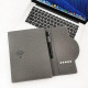 Багаторазовий блокнот щоденник SmartPad з годинником і бездротовою зарядкою та підсвічуванням Сірий Багаторазовий блокнот щоденник SmartPad з годинником і бездротовою зарядкою та підсвічуванням Сірий