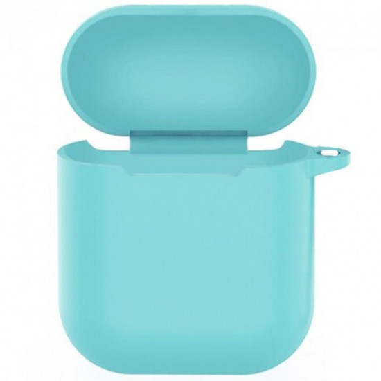 Силіконовий футляр New з карабіном для навушників Airpods 1/2 Бірюзовий / Marine Green Силіконовий футляр New з карабіном для навушників Airpods 1/2 Бірюзовий / Marine Green