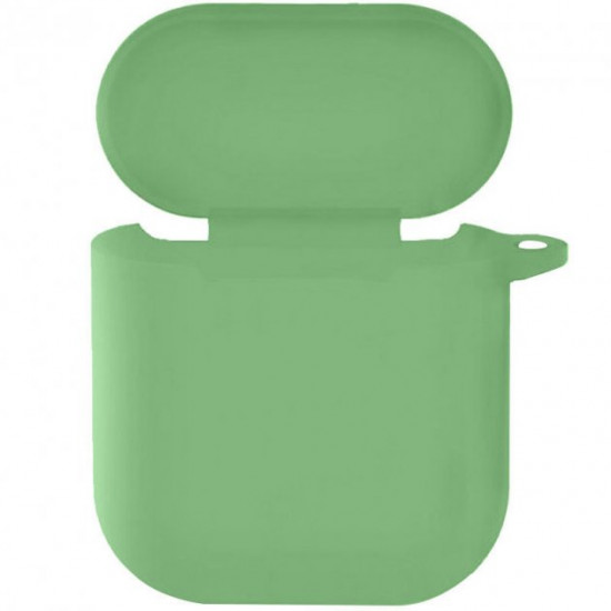 Силіконовий футляр New з карабіном для навушників Airpods 1/2 М'ятний / Mint Силіконовий футляр New з карабіном для навушників Airpods 1/2 М'ятний / Mint