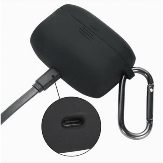 Силіконовий чохол Nik з карабіном для JABRA Elite 65t чорний Силіконовий чохол Nik з карабіном для JABRA Elite 65t чорний