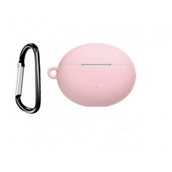Силіконовий чохол Nik з карабіном для Huawei FreeBuds Pro рожевий Силіконовий чохол Nik з карабіном для Huawei FreeBuds Pro рожевий