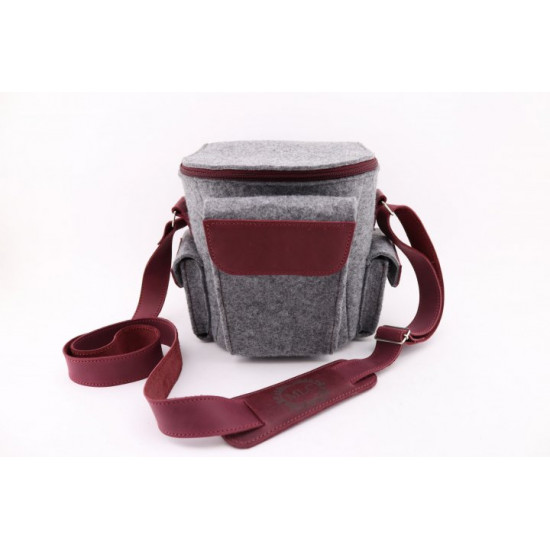 Felt shoulder bag with leather inserts for Canon photo/video cameras (07001) Gray Felt shoulder bag with leather inserts for Canon photo/video cameras (07001) Gray