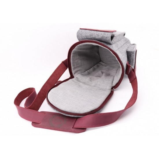 Felt shoulder bag with leather inserts for Canon photo/video cameras (07001) Gray Felt shoulder bag with leather inserts for Canon photo/video cameras (07001) Gray