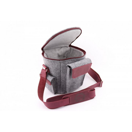 Felt shoulder bag with leather inserts for Canon photo/video cameras (07001) Gray Felt shoulder bag with leather inserts for Canon photo/video cameras (07001) Gray