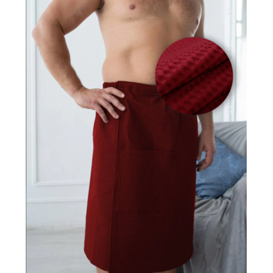 Waffle pareo with Velcro men's Luxyart 130x75 cm (fit0008008) Burgundy Waffle pareo with Velcro men's Luxyart 130x75 cm (fit0008008) Burgundy