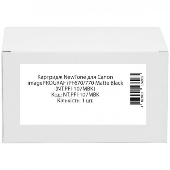 Картридж для Canon iPF770 NEWTONE PFI-107 Matte Black 130мл NT.PFI-107MBK Картридж для Canon iPF770 NEWTONE PFI-107 Matte Black 130мл NT.PFI-107MBK