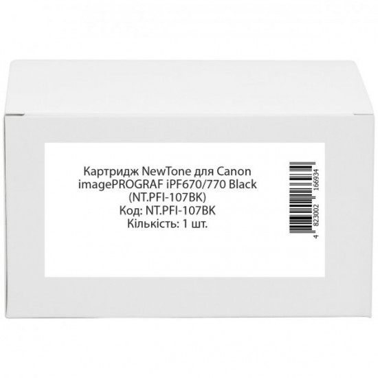Картридж для Canon iPF770 NEWTONE PFI-107 Black 130мл NT.PFI-107BK Картридж для Canon iPF770 NEWTONE PFI-107 Black 130мл NT.PFI-107BK