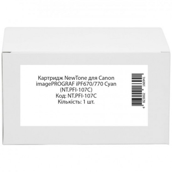 Картридж для Canon iPF770 NEWTONE PFI-107 Cyan 130мл NT.PFI-107C Картридж для Canon iPF770 NEWTONE PFI-107 Cyan 130мл NT.PFI-107C