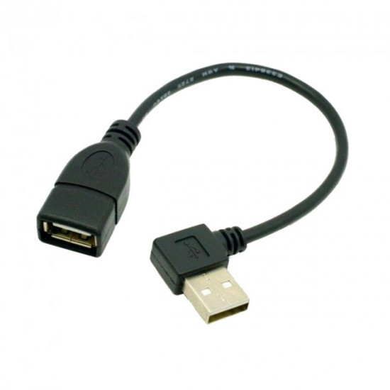 Кабель кутовий адаптер Alitek USB Male - USB Female, 21 см (48410) Кабель кутовий адаптер Alitek USB Male - USB Female, 21 см (48410)