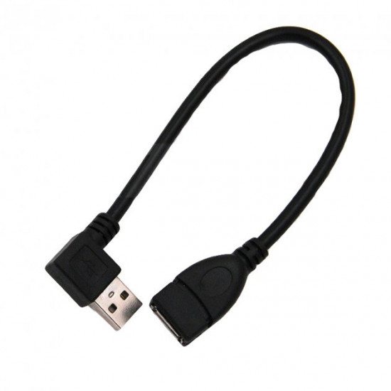 Кабель кутовий адаптер Alitek USB Male - USB Female, 21 см (48410) Кабель кутовий адаптер Alitek USB Male - USB Female, 21 см (48410)