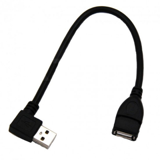 Кабель кутовий адаптер Alitek USB Male - USB Female, 21 см (48410) Кабель кутовий адаптер Alitek USB Male - USB Female, 21 см (48410)