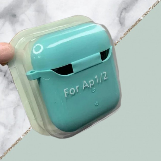 Case for AirPods 1/2 Silicone case Microfiber (with microfiber) light blue No brand Case for AirPods 1/2 Silicone case Microfiber (with microfiber) light blue No brand