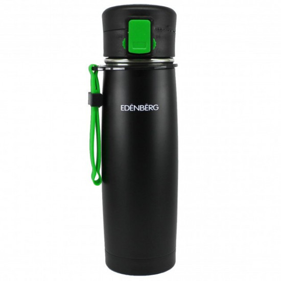 Thermo mug EDENBERG EB-629 with silicone handle and strap 480 ml Black/Green Thermo mug EDENBERG EB-629 with silicone handle and strap 480 ml Black/Green