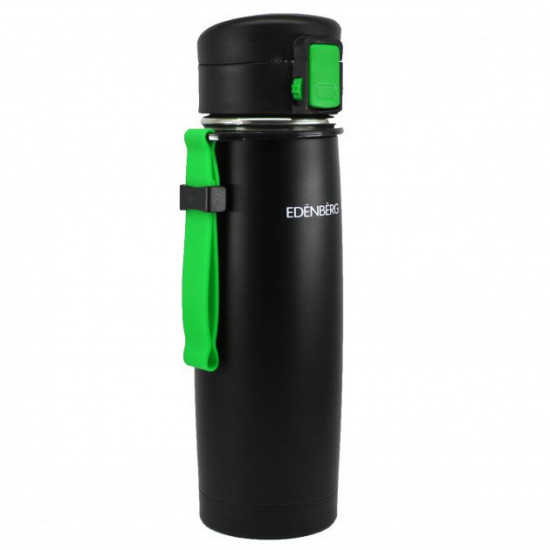 Thermo mug EDENBERG EB-629 with silicone handle and strap 480 ml Black/Green Thermo mug EDENBERG EB-629 with silicone handle and strap 480 ml Black/Green