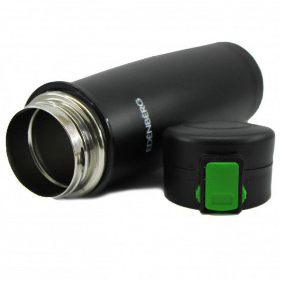 Thermo mug EDENBERG EB-629 with silicone handle and strap 480 ml Black/Green Thermo mug EDENBERG EB-629 with silicone handle and strap 480 ml Black/Green