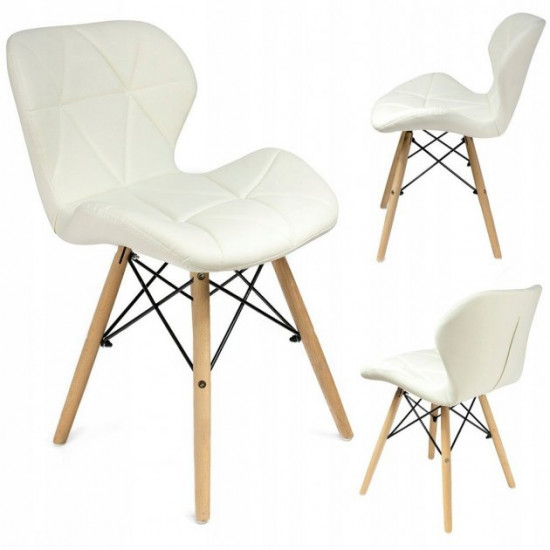 Стул JUMI Scandinavian Design (эко-кожа) White Стул JUMI Scandinavian Design (эко-кожа) White