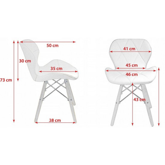 Стул JUMI Scandinavian Design (эко-кожа) White Стул JUMI Scandinavian Design (эко-кожа) White