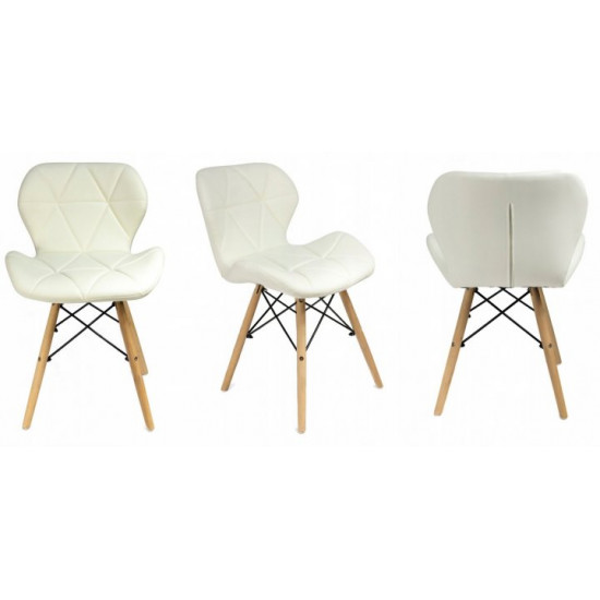 Стул JUMI Scandinavian Design (эко-кожа) White Стул JUMI Scandinavian Design (эко-кожа) White