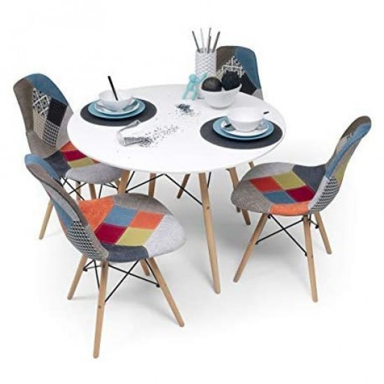 Dining chair SDM-Group Tower Wood R beech legs, multi-colored (patchwork) Dining chair SDM-Group Tower Wood R beech legs, multi-colored (patchwork)