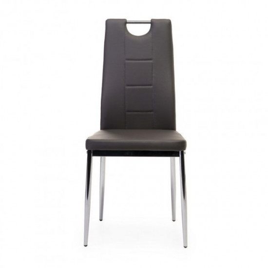 Chair Vetro N-67 (N-67) gray eco-leather leg chrome 440x500x975 Chair Vetro N-67 (N-67) gray eco-leather leg chrome 440x500x975