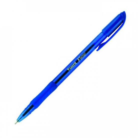 Ручка масляная с грипом FLOW АВ1054-02-А, прозрачная синяя Ручка масляная с грипом FLOW АВ1054-02-А, прозрачная синяя