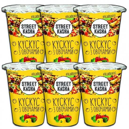 Упаковка кускуса Street Kasha з овочами 50 г х 6 шт. Упаковка кускуса Street Kasha з овочами 50 г х 6 шт.