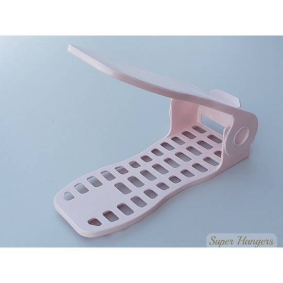 Подвійна підставка Shoe Rack для взуття ніжно-рожевого кольору на 4 положення висоти Подвійна підставка Shoe Rack для взуття ніжно-рожевого кольору на 4 положення висоти