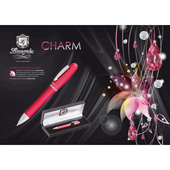 Ballpoint pen Langres Charm LS.403009-23 with Swarovski crystals, gold Ballpoint pen Langres Charm LS.403009-23 with Swarovski crystals, gold