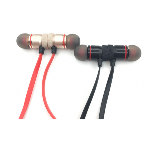Wireless vacuum bluetooth headphones with microphone with magnetic fixation XT-6 Black