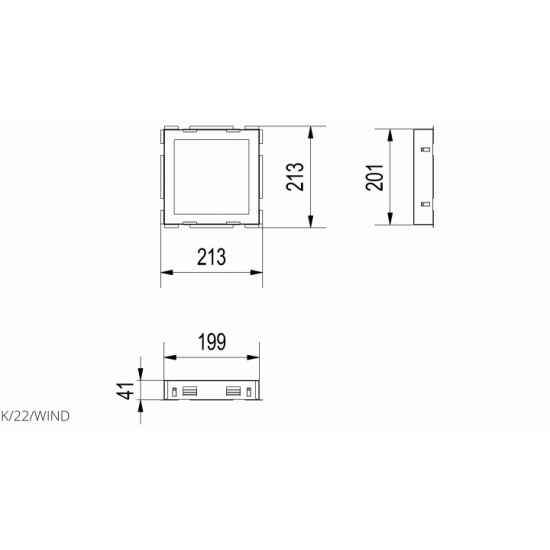 Рамка для решітки Kratki WIND 22x22 Рамка для решітки Kratki WIND 22x22