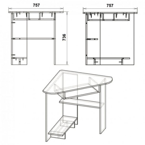 Computer corner table Kompanit SU-15 beech Computer corner table Kompanit SU-15 beech