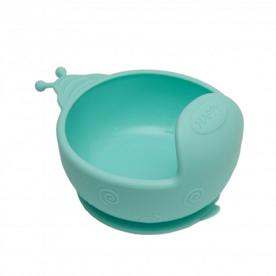 Силиконовая тарелка на присоске Kinderenok Happy Meal бирюзовая Силиконовая тарелка на присоске Kinderenok Happy Meal бирюзовая