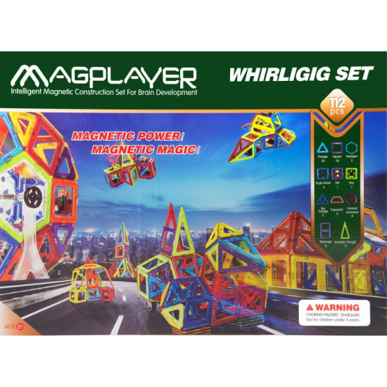 Magnetic construction set Magplayer 112 elements (MPB-112) Magnetic construction set Magplayer 112 elements (MPB-112)