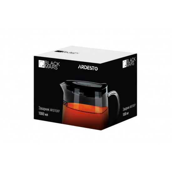 Заварник Ardesto Black Mars, 1000 мл, нержавіюча сталь, скло (AR0710FP) Заварник Ardesto Black Mars, 1000 мл, нержавіюча сталь, скло (AR0710FP)