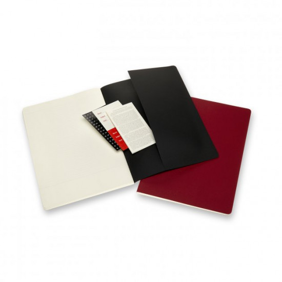  Записник Moleskine Cahier (2 шт) Subject А4 / Чорний, Бордо (8053853602527)