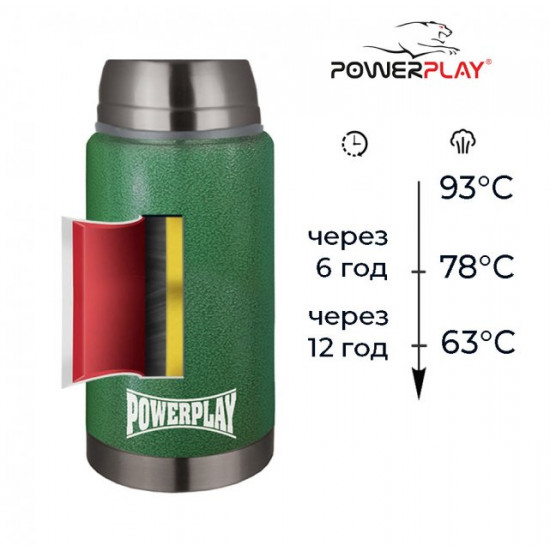 Термос пищевой PowerPlay 9002 Зеленый 750 мл Термос пищевой PowerPlay 9002 Зеленый 750 мл