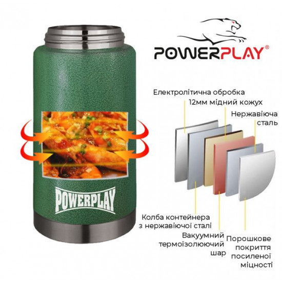 Термос пищевой PowerPlay 9002 Зеленый 750 мл Термос пищевой PowerPlay 9002 Зеленый 750 мл