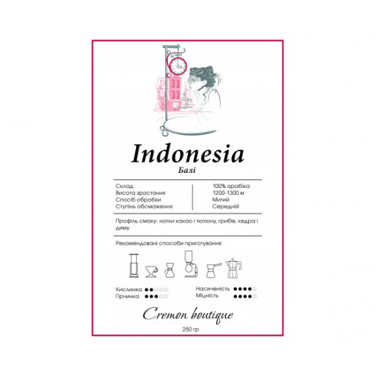 Кофе CREMON Indonesia Bali 250 г Кофе CREMON Indonesia Bali 250 г