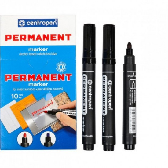 Set of permanent markers Centropen 2.5 mm 10 pcs Black (8566) Set of permanent markers Centropen 2.5 mm 10 pcs Black (8566)