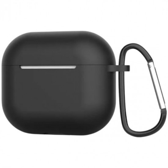 Силіконовий чохол Nik з карабіном для Apple AirPods 3 2021 чорний Силіконовий чохол Nik з карабіном для Apple AirPods 3 2021 чорний