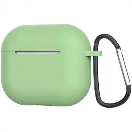 Силіконовий чохол Nik з карабіном для Apple AirPods 3 2021 світло-зелений Силіконовий чохол Nik з карабіном для Apple AirPods 3 2021 світло-зелений